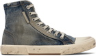 Balenciaga Blue Paris High Top Sneakers