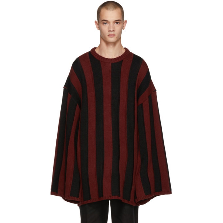 Photo: ALMOSTBLACK Red and Black Striped Sweater