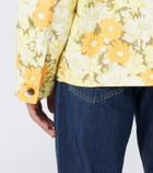 Valentino Corduroy-trimmed floral denim jacket