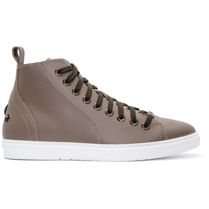 Photo: Jimmy Choo Taupe Colt High-Top Sneakers