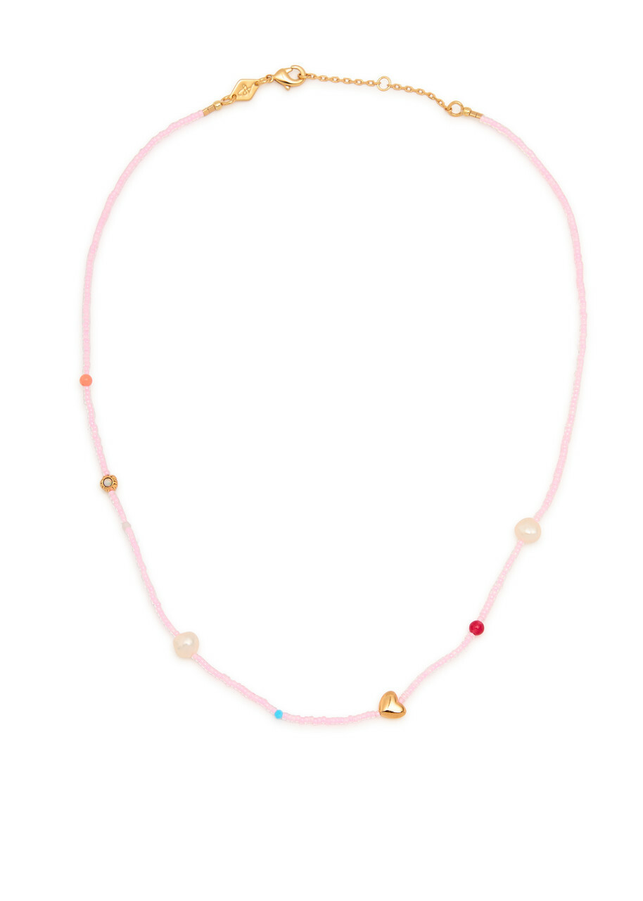 Anni LU Oh So Fine 18kt Gold-plated Beaded Necklace - Pink - One Size