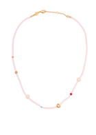 Anni LU Oh So Fine 18kt Gold-plated Beaded Necklace - Pink - One Size