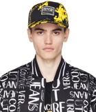 Versace Jeans Couture Black & Gold Printed Chain Cap