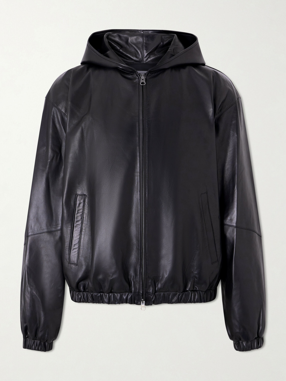 Amomento - Leather Hooded Jacket - Blue