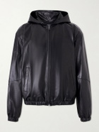 Amomento - Leather Hooded Jacket - Blue