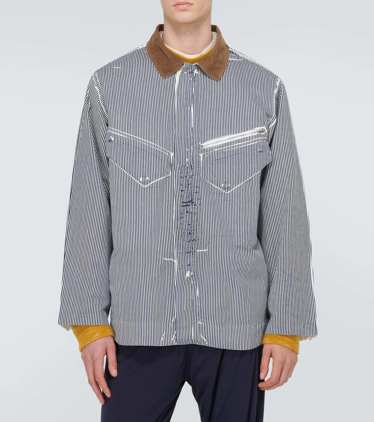 Ranra Galli striped cotton jacket