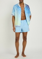 Casablanca Monogram Shell Swim Shorts Light Blue