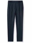 Altea - Tapered Pleated Wool Trousers - Blue