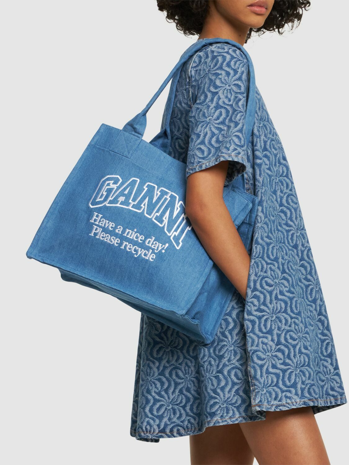 GANNI - Large Easy Denim Tote Bag GANNI