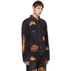 Doublet Black Denim Hand-Painted Boulangerie Jacket