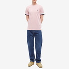 Fred Perry Authentic Men's Bold Tipped T-Shirt in Chalky Pink