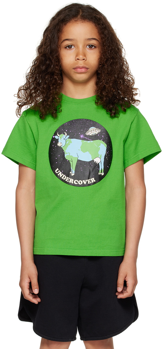 UNDERCOVER Kids Green Graphic T-Shirt Undercover