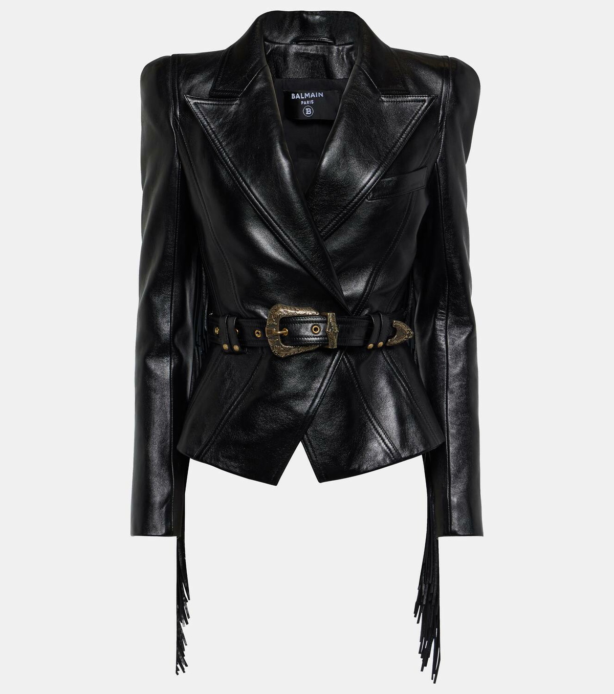 Balmain Jolie Madame fringed leather jacket Balmain