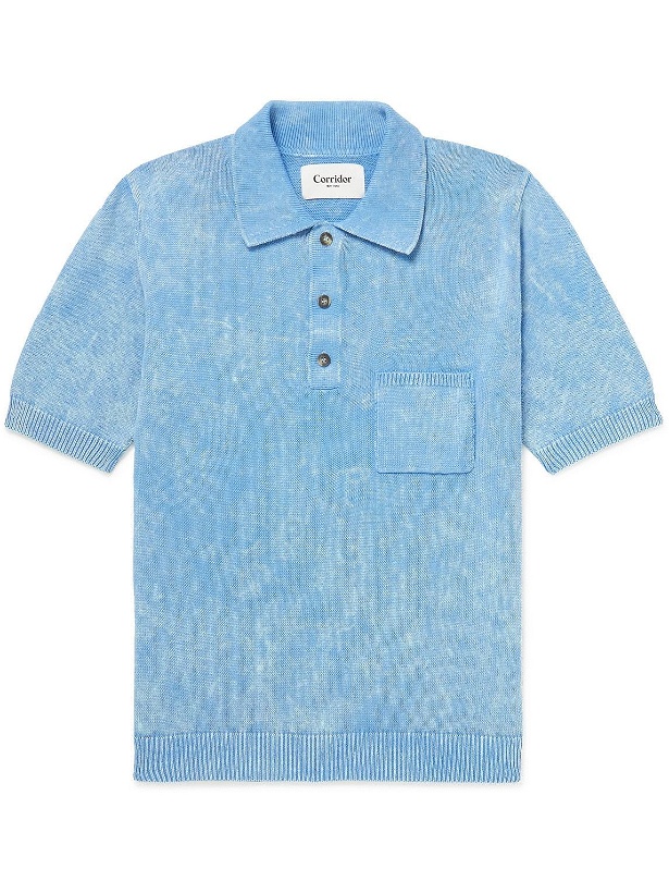 Photo: Corridor - Tie-Dyed Cotton Polo Shirt - Blue