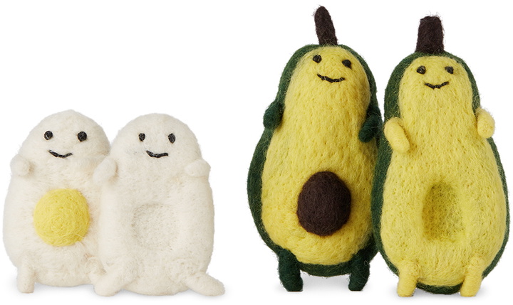 Photo: Ware of the Dog Multicolor Avocado & Boiled Egg Dog Toy Set