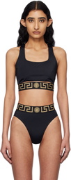 Versace Underwear Black Greca Border Bikini Top