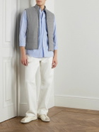 Kiton - Slim-Fit Suede-Trimmed Quilted Wool-Blend Gilet - Gray