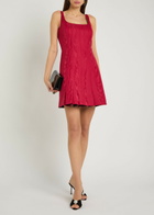 Emilia Wickstead Sascha Moiré Mini Dress Red