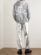 Mastermind World - Glittered Logo-Print Cotton-Jersey Hoodie - Gray