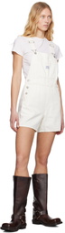 Levi's White Utility Short Denim Overalls