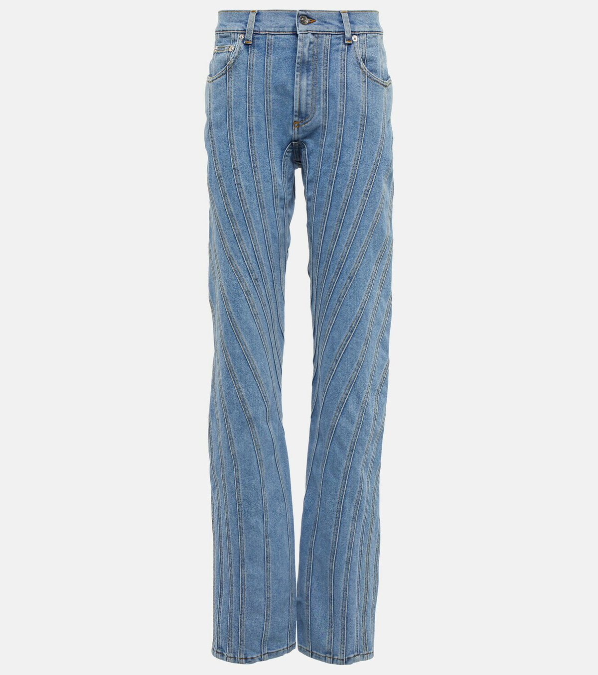Mugler - High-rise spiral jeans