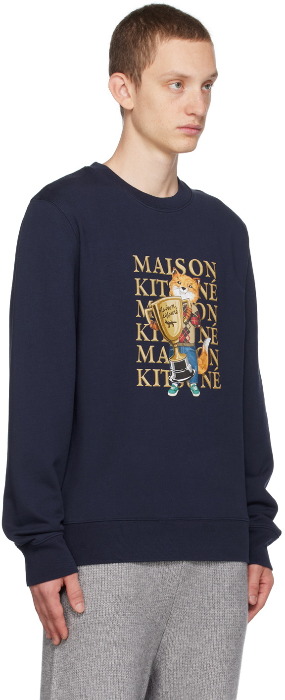 Maison Kitsuné Navy Champion Fox Sweatshirt Maison Kitsune