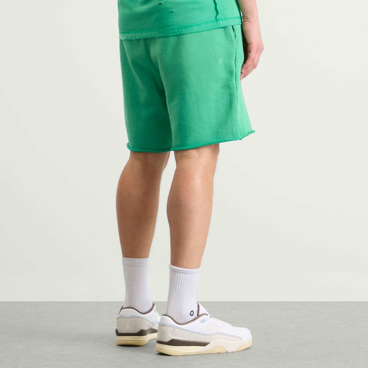 Air Jordan Men's Rare Air Pullover Fleece Short in Stadium Green/Sail