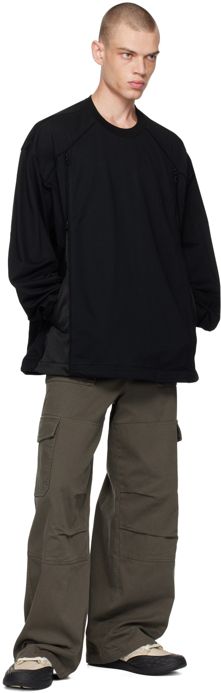 Juun.J Black Paneled Sweatshirt