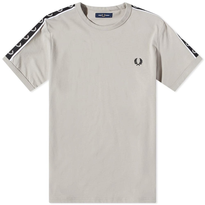 Photo: Fred Perry Authentic Men's Taped Ringer T-Shirt in Concrete/Black