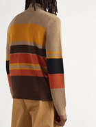 JW Anderson - Striped Ribbed Wool Half-Zip Sweater - Neutrals