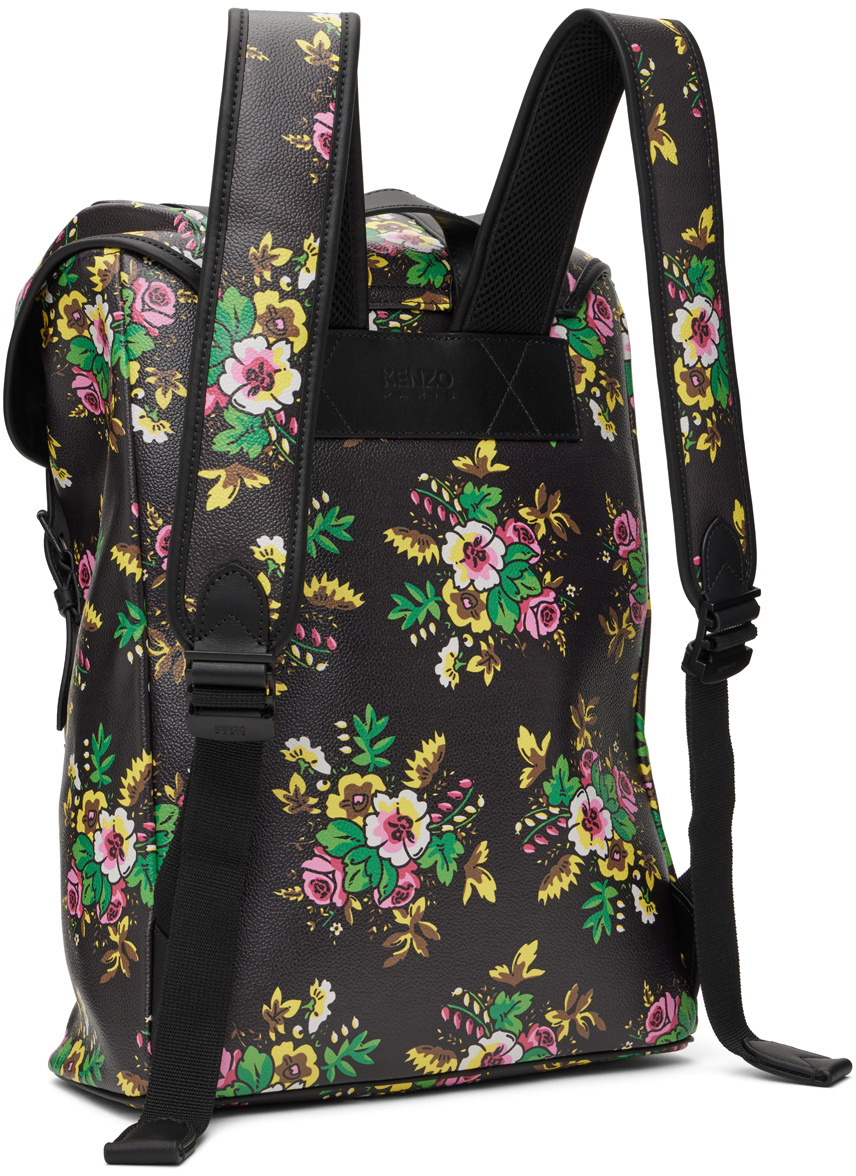 Kenzo Black 'Pop Bouquet' Backpack Kenzo