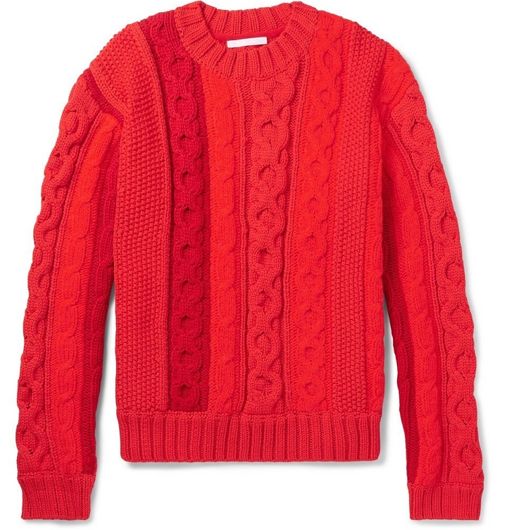 Photo: Helmut Lang - Cable-Knit Sweater - Men - Red