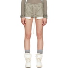 Rick Owens Taupe Tower Fog Boxer Leather Shorts