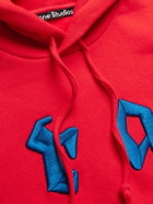 Acne Studios - Embroidered Printed Organic Cotton-Jersey Hoodie - Red