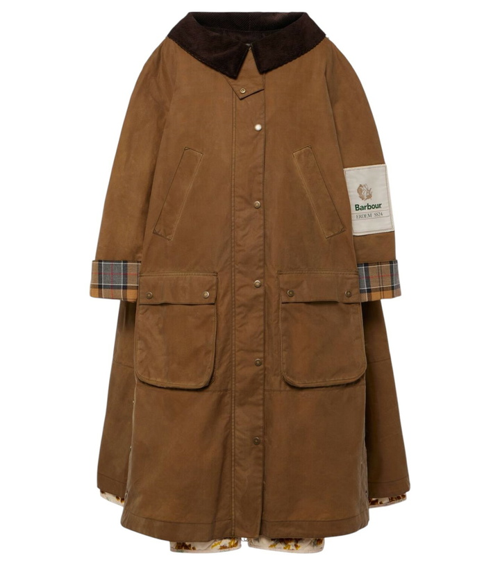 Photo: Erdem x Barbour oversized detachable cotton and linen coat