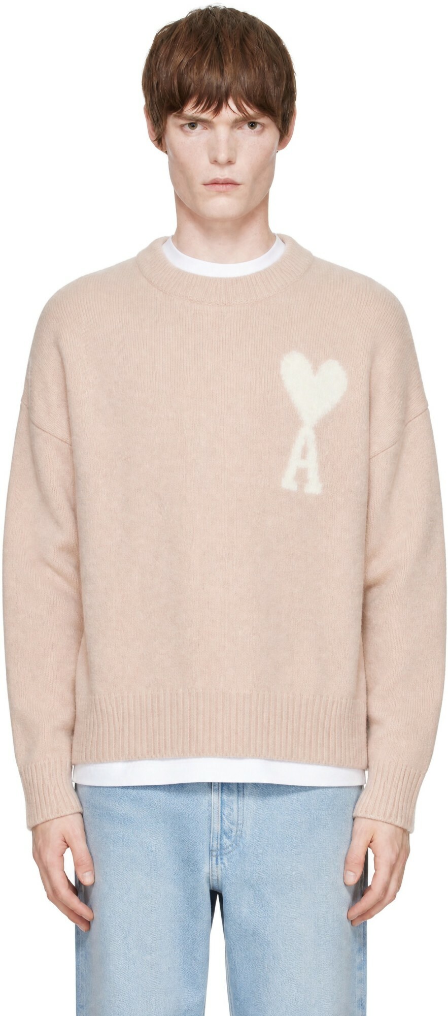 AMI Paris Pink Ami de Coeur Sweater