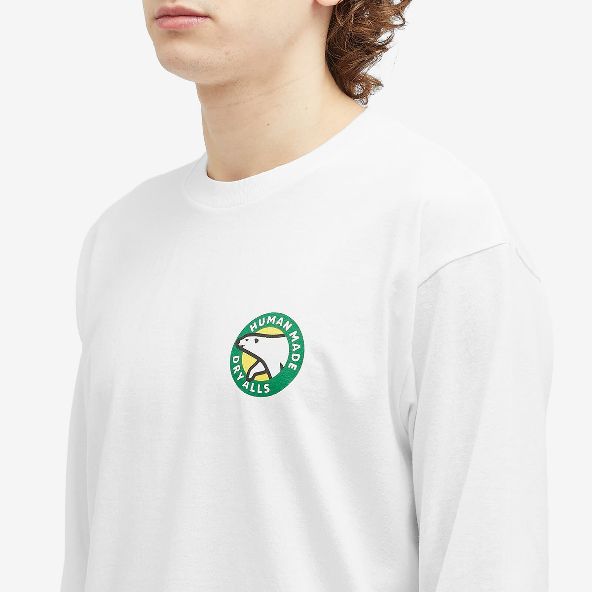 Human Made Men's Graphic L/S T-Shirt in White Human Made