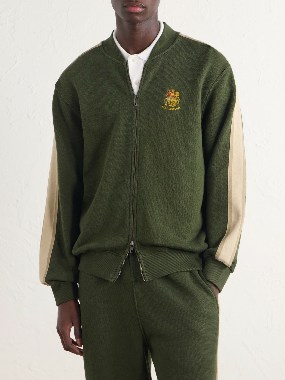 Aimé Leon Dore - Saint George Logo-Embroidered Striped Cotton Track Jacket - Green