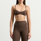 Nike Women's x SKIMS Matte Micro Scoop Bra in Dark Sepia