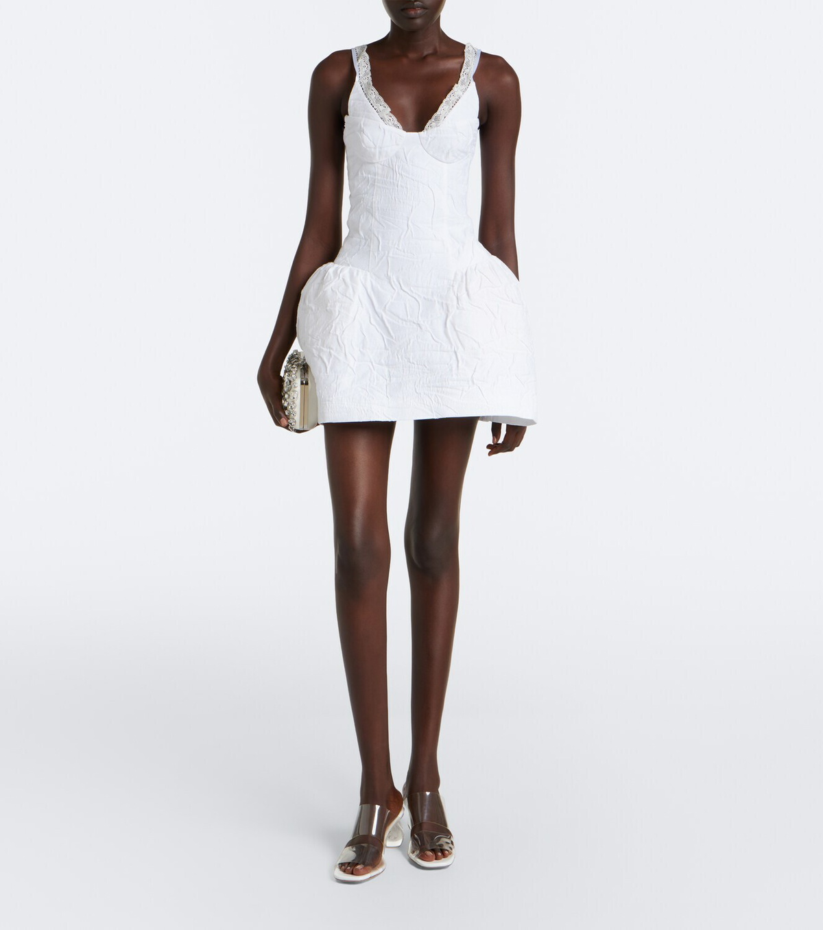 Shushu/Tong Crinkled cotton-blend minidress