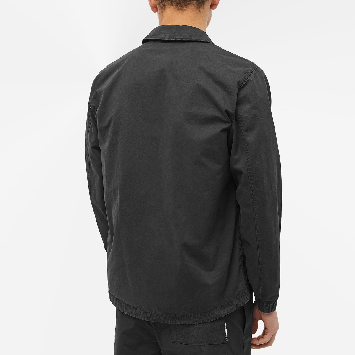 Stone Island Men's Brushed Cotton Canvas Zip Shirt Jacket in Black