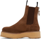 R13 Brown Single Stack Chelsea Boots