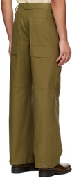 Solid Homme Khaki Paneled Trousers