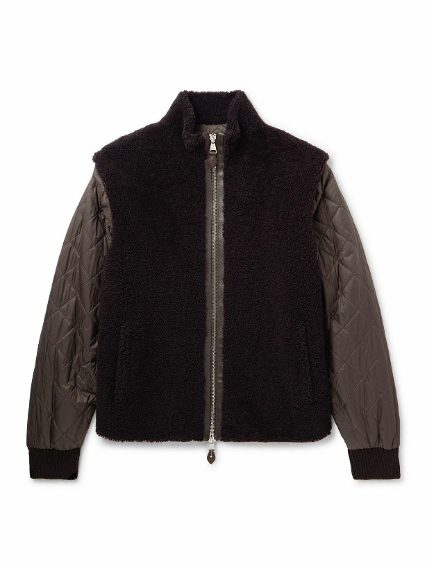 Photo: Purdey - Convertible Leather-Trimmed Wool-Bouclé and Shell Jacket - Black