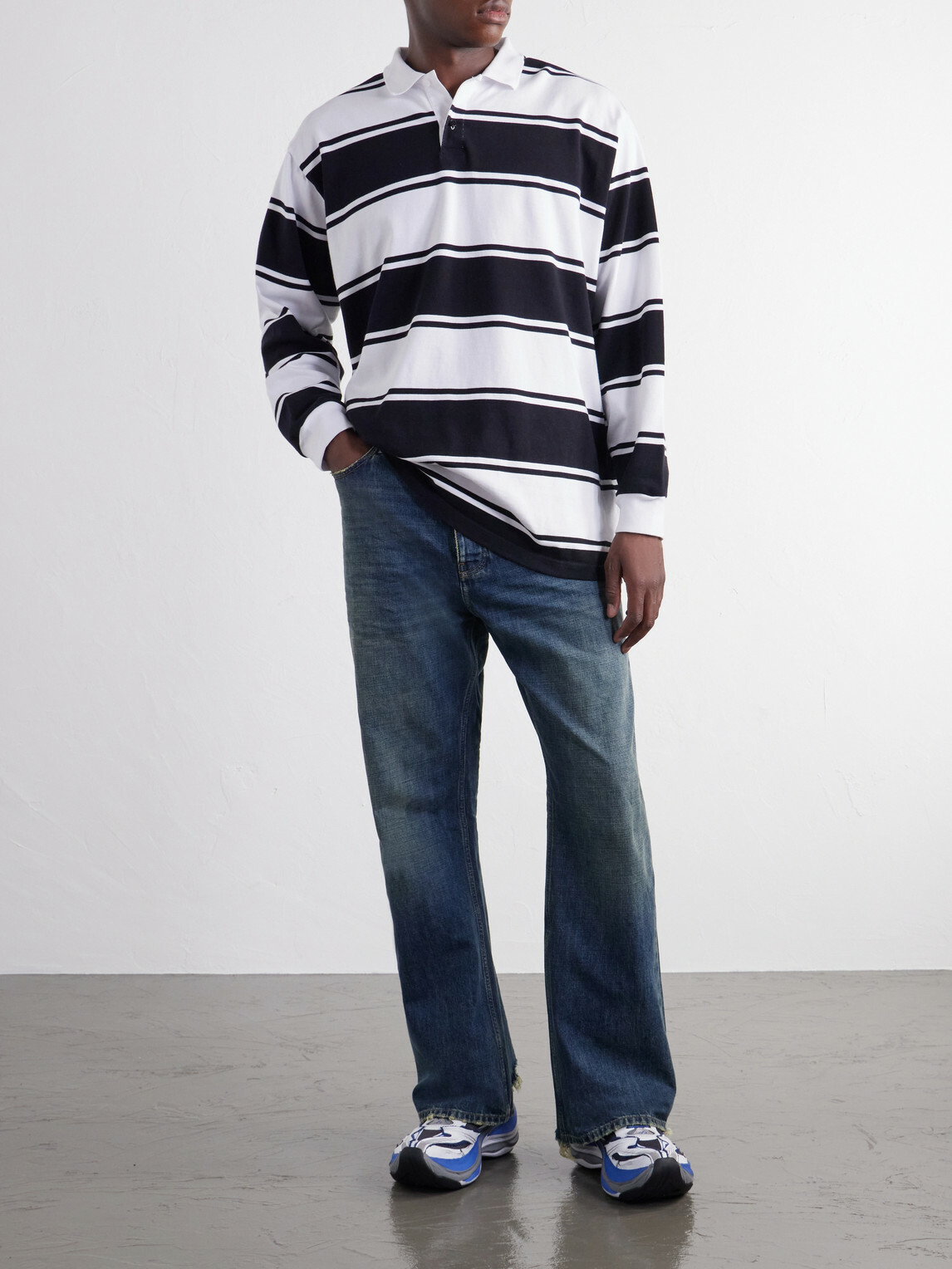 Balenciaga - Straight-Leg Distressed Jeans - Blue