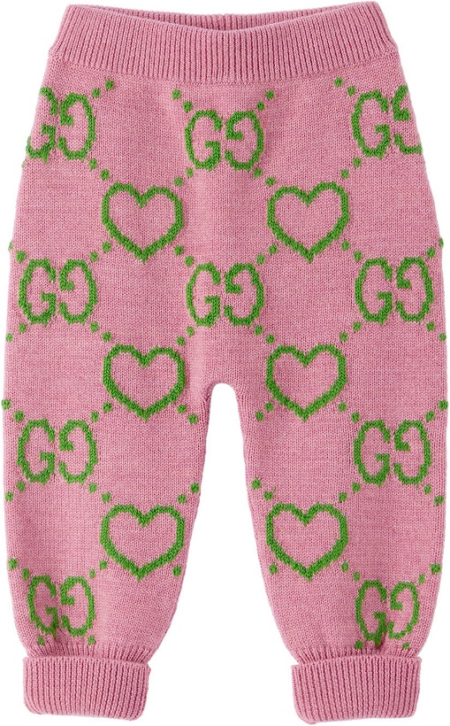 Photo: Gucci Baby Pink GG Hearts Lounge Pants