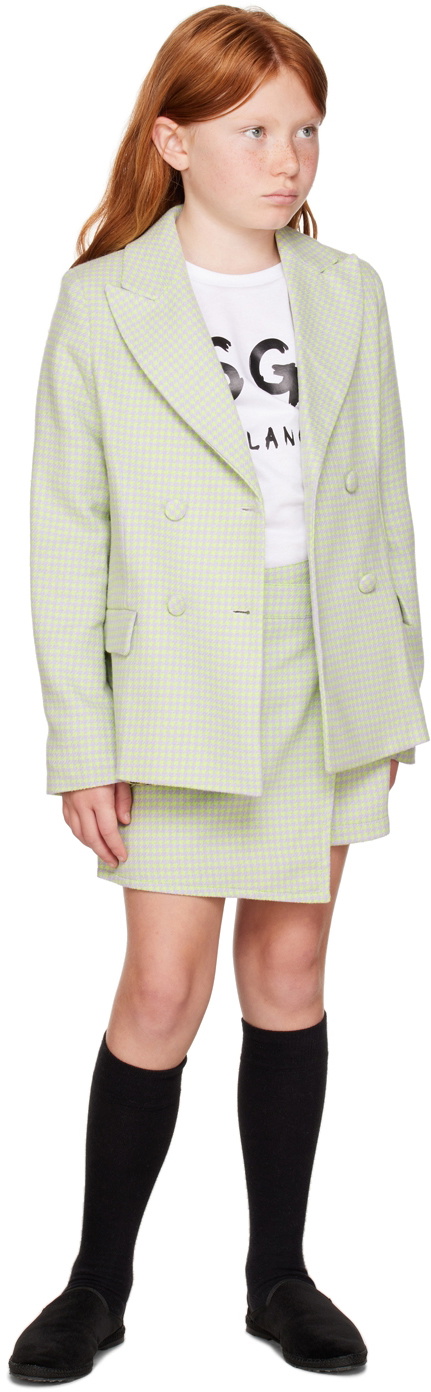 MSGM Kids Kids Green Houndstooth Blazer