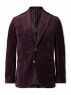 De Petrillo - Posillipo Slim-Fit Cotton-Blend Corduroy Suit Jacket - Burgundy