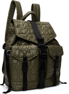 GANNI Khaki Quilted Re-Tech Backpack