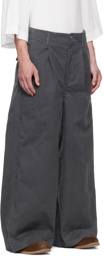 Hed Mayner Gray Cotton & Polyester Trousers